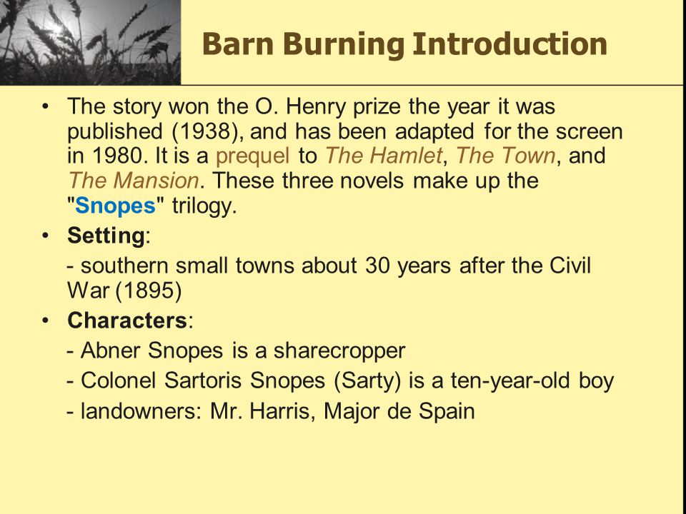 Burning Barns